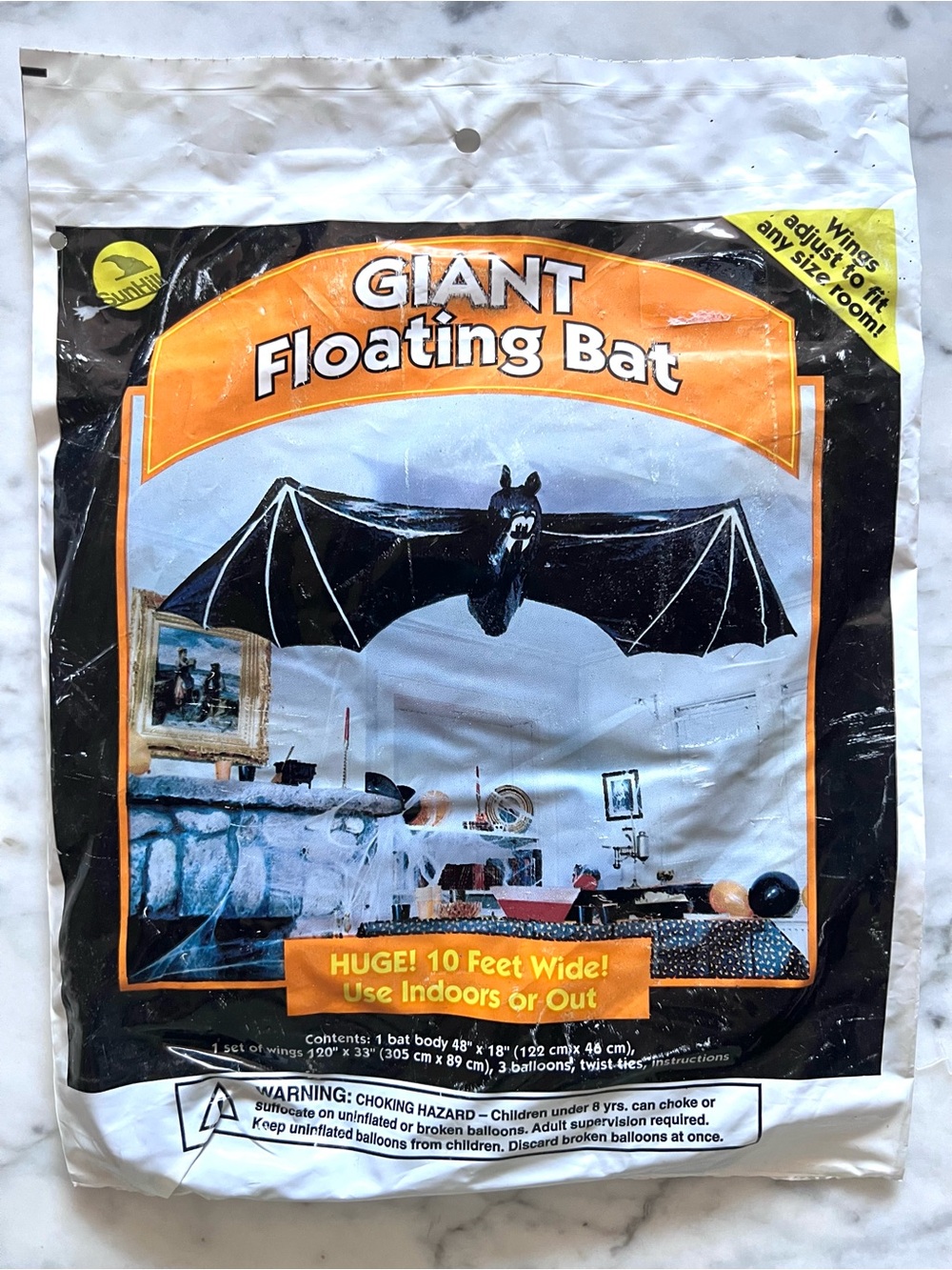 Vintage 90s Halloween Giant Floating Bat Decor (Sealed)